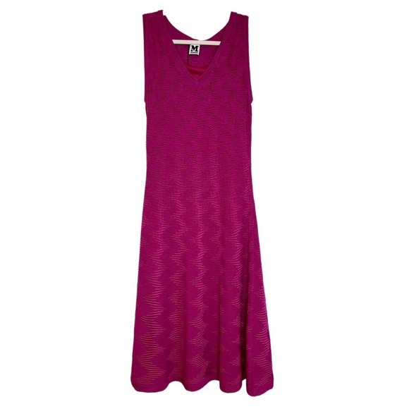 Missoni vintage v neck sleeveless mini pink dress sz. 42/6 - Picture 6 of 10